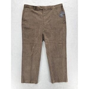 Enro Pants Mens 44x30 Brown Corduroy Stretch Dress Casual Trousers Comfort NWT